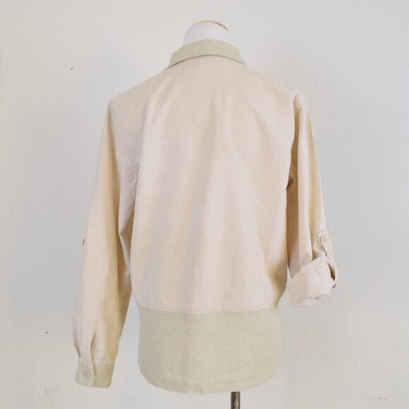 Vintage 90s Linen/Cotton Teddi Shirt | size M - Picture 4 of 8